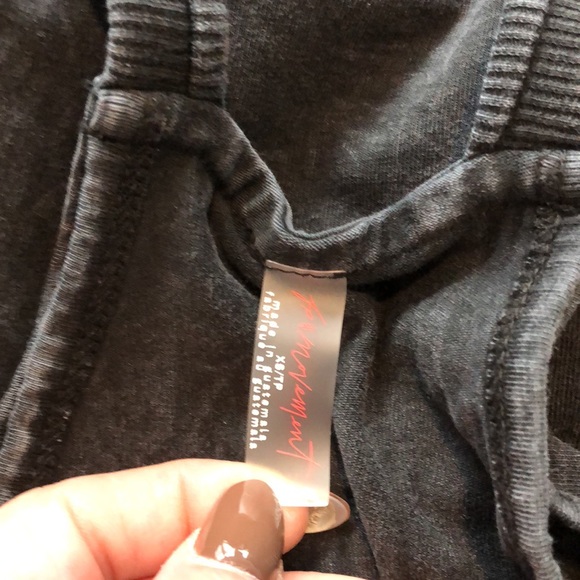 Free People Hot Shot Mini Dress With Pockets In Washed Black.NWT! Sz XS & S - Picture 14 of 15